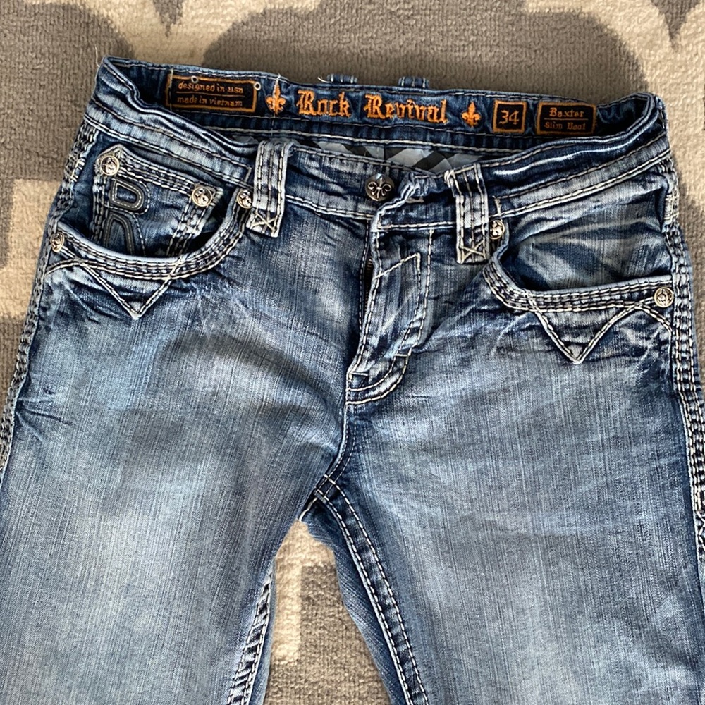 Mens Rock Revival Baxter Buckle Slim boot